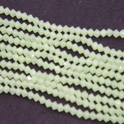 The Design Cart Apple Green Bicone Crystal Beads (4 mm) 1 String for ? Jewellery Making, Beading, Arts and Crafts and Embroidery.