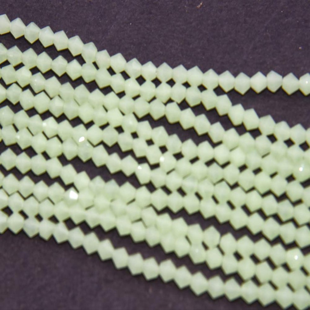 The Design Cart Apple Green Bicone Crystal Beads (4 mm) 1 String for ? Jewellery Making, Beading, Arts and Crafts and Embroidery.