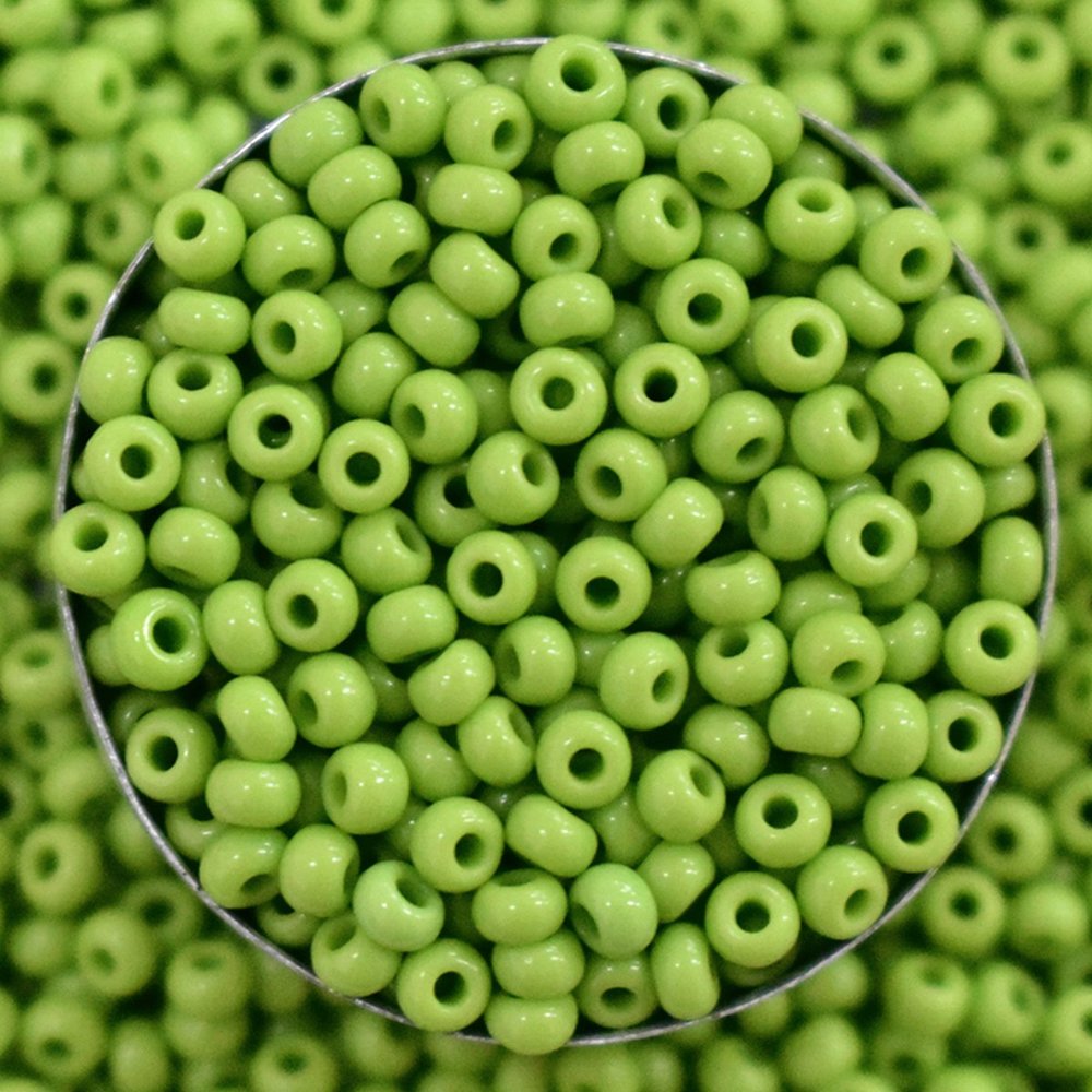 Embroiderymaterial 8/0 Light Green Color Preciosa Seed Beads for Jewellery Making, Craft, Bracelet Making, Embroidery Work, Hair Accessories, Hair Band Making, Bag Making etc. (100 Gram, 8/0, 3MM)