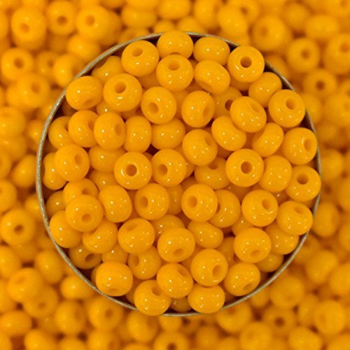 Embroiderymaterial 6/0 (4MM) Preciosa Seed Beads for Bracelet, Jewelry Making, Crafts, Hair Bidding, Pens, Mardi Gras & Embroidery (100 Gram) Orange Color
