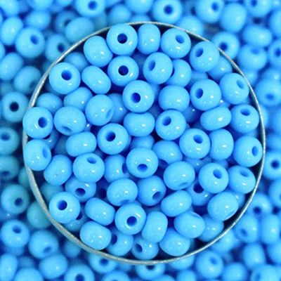 Embroiderymaterial 6/0 (4MM) Preciosa Seed Beads for Bracelet, Jewelry Making, Crafts, Hair Bidding, Pens, Mardi Gras & Embroidery (100 Gram) Sky Blue Color