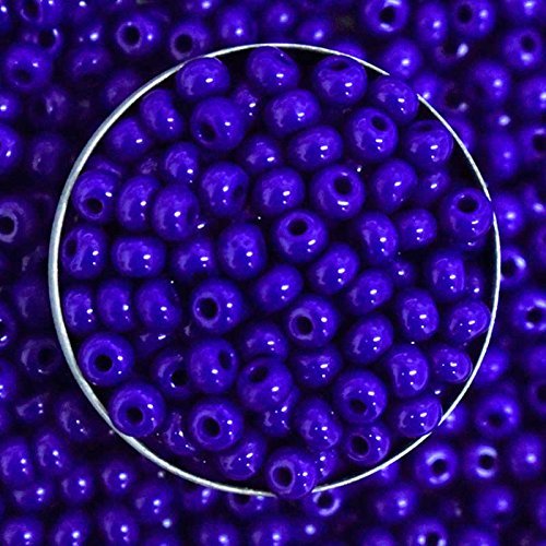 Embroiderymaterial 6/0 (4MM) Preciosa Seed Beads for Bracelet, Jewelry Making, Crafts, Hair Bidding, Pens, Mardi Gras & Embroidery (100 Gram) Indigo Color