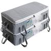 HomeStrap set of 2 Non-woven Long Underbed Storage Organizer/Blanket Cover Bag with Transparent Window Side & Front Handle for Quilt, Clothes (Grey, Rectangular)(Featured on Shark Tank) view 1