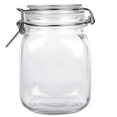 Pure Source India Glass Jar Container, 1.5 LTR, Clear