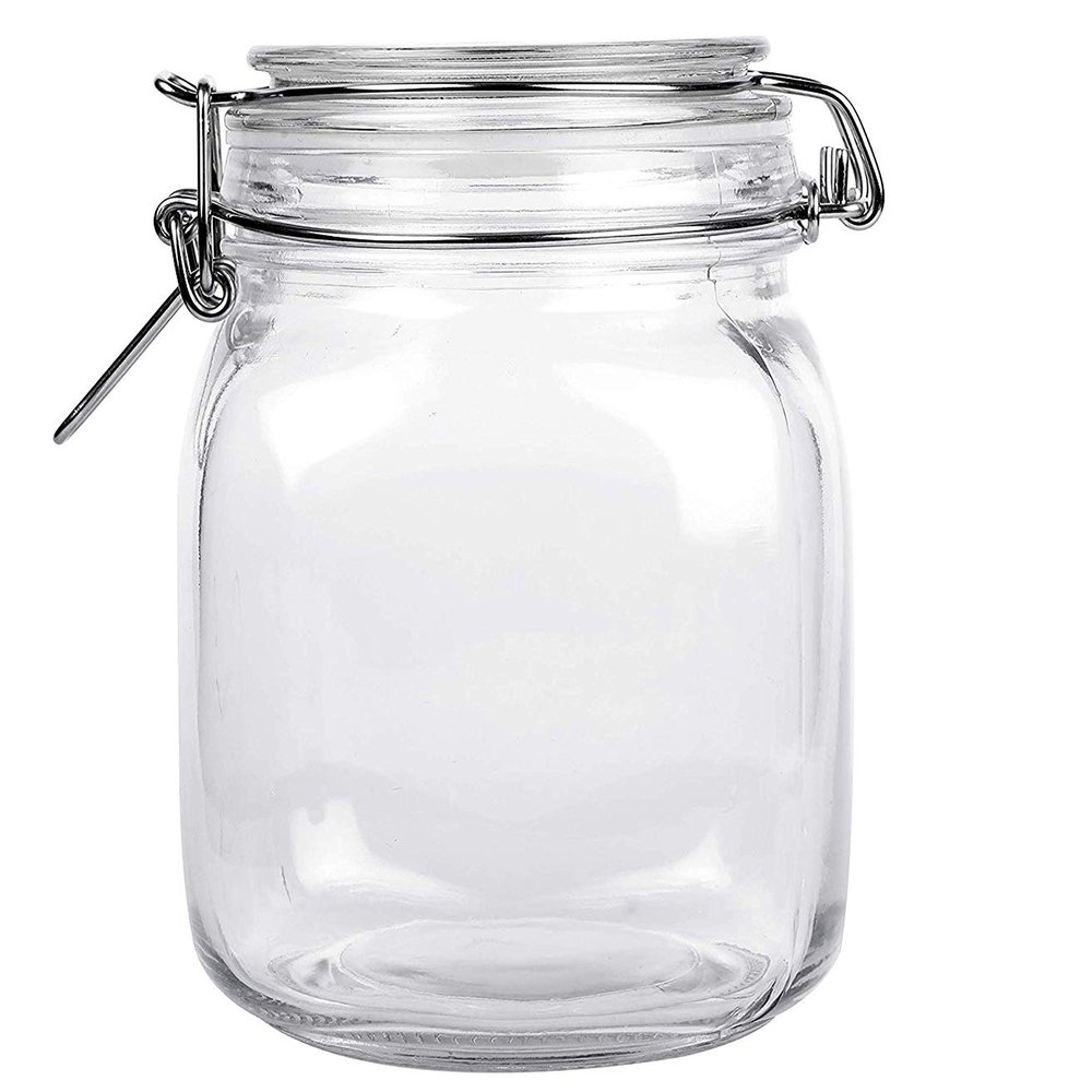 Pure Source India Glass Jar Container, 1.5 LTR, Clear