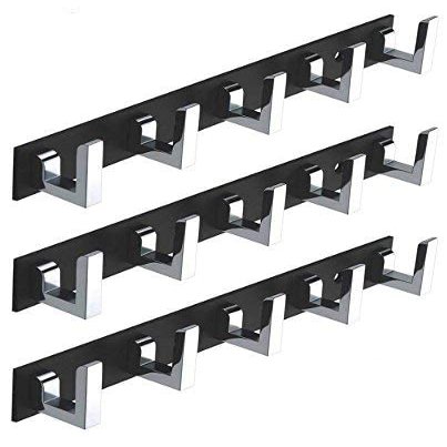 MADHULI Exclusive 5-hook Rail, Black, Chrome Glossy High Temperature Dip Coated Finish