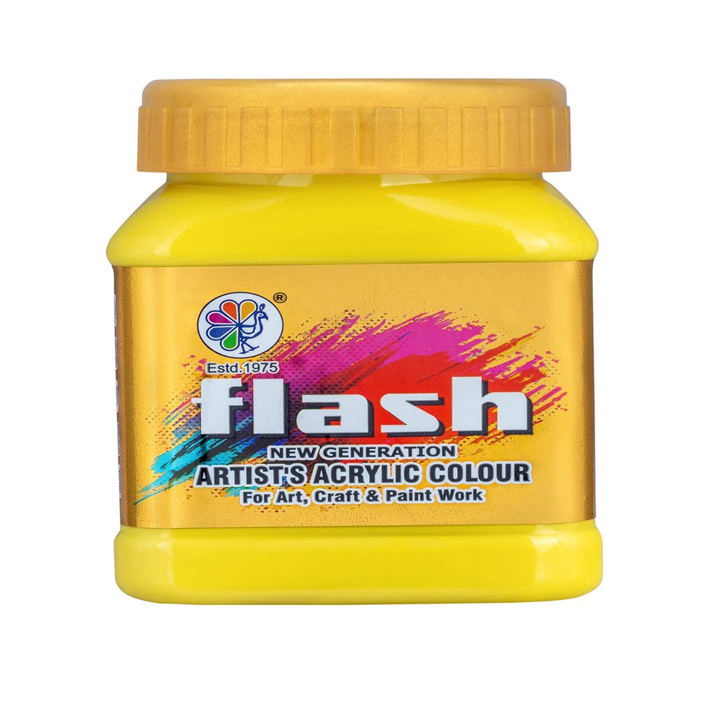 Flash Acrylic Colour (Lemon Yellow, 200 ml)