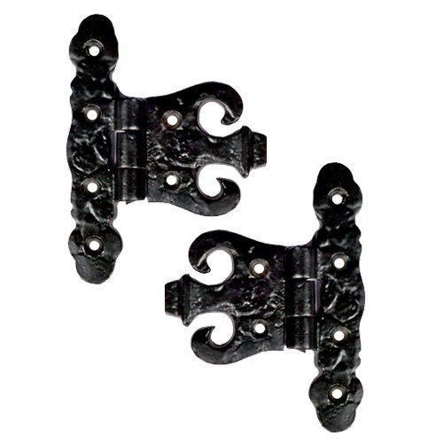 Adonai Hardware Addon Black Antique Iron Tee Cabinet Hinge (Supplied as Two Pieces) (Black Powder Coated)