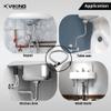 Viking SS304 Connection Pipe Braided 600mm(24)|15mm Thread size Inner |Stainless Steel304 and Steel Finish for Geysers & Pressure Pump|Braided Design for Enhanced Safety| view 3