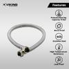 Viking SS304 Connection Pipe Braided 600mm(24)|15mm Thread size Inner |Stainless Steel304 and Steel Finish for Geysers & Pressure Pump|Braided Design for Enhanced Safety| view 4