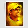 Art Bundle Indian captain MS Dhoni Decorative Wall Poster (Multicolour, 12 x 18 inch) view 1