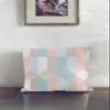 Encasa XO Cushion Covers - Printed Cotton Twill Fabric - 40x40 cm - 16"x16" - Blocks - Pack of 2 view 4