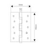Spider Stainless Steel Door Hinge 4 inches (DH412SS) (Pack of 2 Pairs) view 2