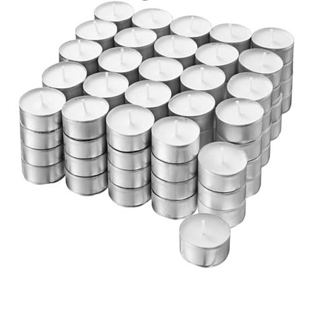 Thirteenkcanddle Wax Long Burning Tealight 5 Hours Burn Time Tea Light Pack of 1, 50 Pcs Unscented White