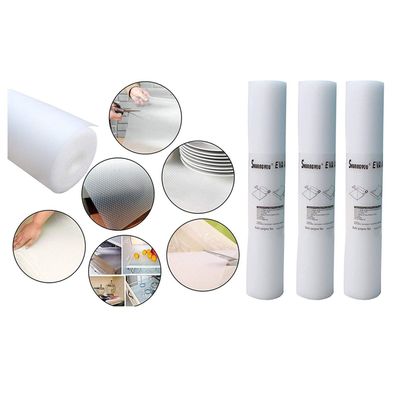 TIED RIBBONS Shelf Liner Anti Slip Skid Resistant Grip EVA Mat for Kitchen Shelves Drawer Fridge Cupboard Dining Table Place Mats Set of 3 Rolls (PVC, Each Role Size 30 cm X 125 cm Or 1.25 mtr, EVA Mat)