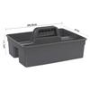 KR STORE 3-Compartment Industrial Caddy Basket  Heavy-Duty Grey Cleaning Organizer with Handle for Tools, Bathroom, Floors & Windows  Durable Utility Basket-gery view 2