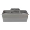 KR STORE 3-Compartment Industrial Caddy Basket  Heavy-Duty Grey Cleaning Organizer with Handle for Tools, Bathroom, Floors & Windows  Durable Utility Basket-gery view 3