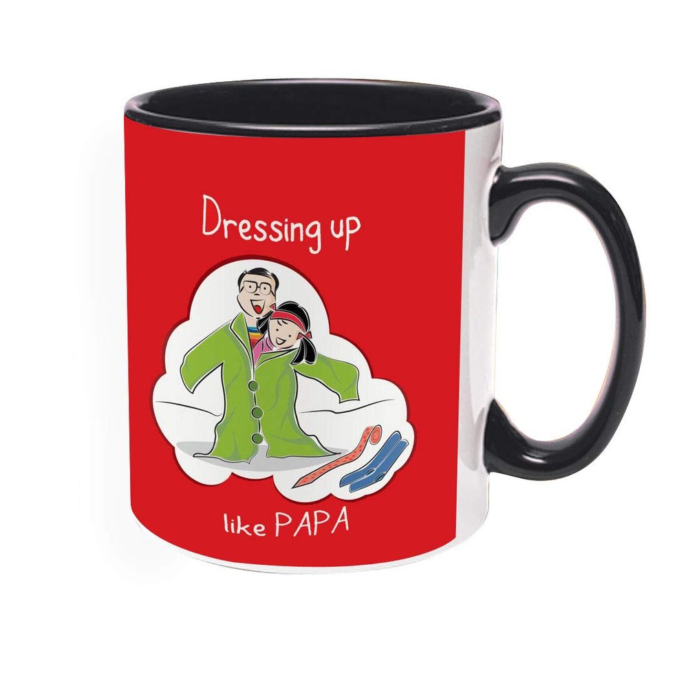 Khakee Printed Designer Papa Theme for Ceramic Coffee Mug (325 ml)