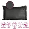 Trance Home Linen 200 TC 100% Cotton Standard Size 18x28 inch Satin Stripe Pillow Covers | Pillow Cases | Set of 2 Piece Pillow Covers only |Standard Size (Black, 18 X 28 inch) view 2