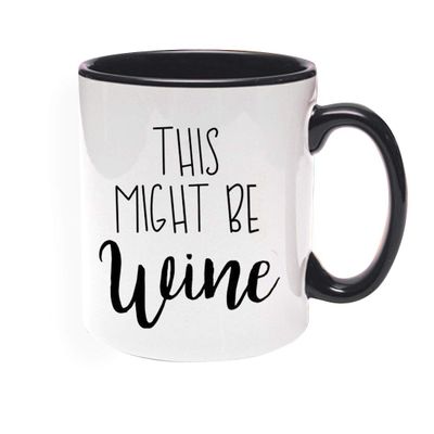 Khakee Printed Designer Wine Theme for Ceramic Coffee Mug (325 ml)