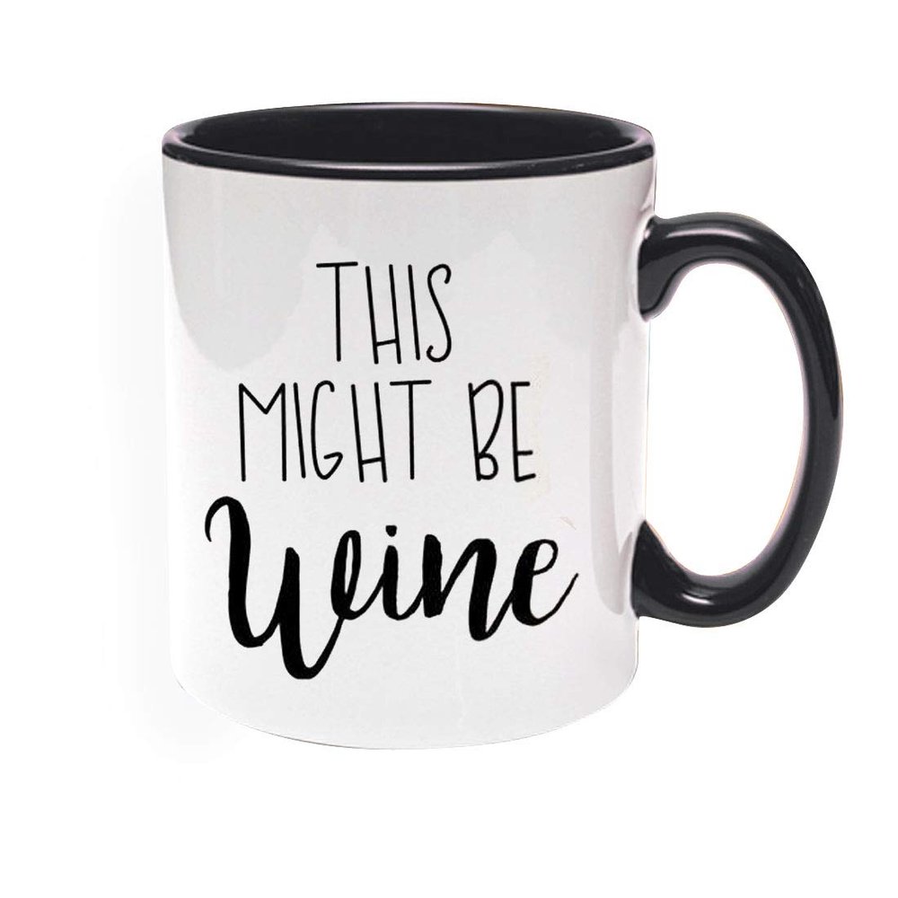 Khakee Printed Designer Wine Theme for Ceramic Coffee Mug (325 ml)