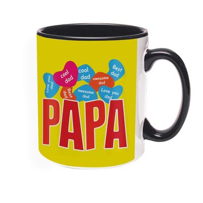 Khakee Printed Designer Papa Theme for Ceramic Coffee Mug (325 ml)