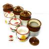 swadeshi enterprises Ceramic Jars - 100 ml, 180 ml, 7 Jars, Brown view 2