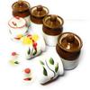 swadeshi enterprises Ceramic Jars - 100 ml, 180 ml, 7 Jars, Brown view 3