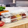 MOHAK Crystal Seasoning Acrylic Box Pepper Salt Spice Rack Plastic 4 Box with Spoons Kitchen See Through Storage Containers Cooking Tools view 3