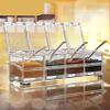 MOHAK Crystal Seasoning Acrylic Box Pepper Salt Spice Rack Plastic 4 Box with Spoons Kitchen See Through Storage Containers Cooking Tools view 4