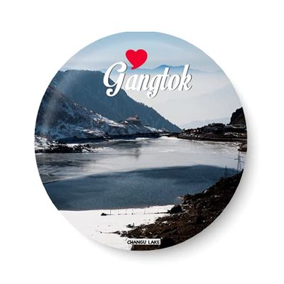 PEACOCKRIDE Love Gangtok I Souvenir l Travel I Fridge Magnet (Metal, Multicolour, 75mm)