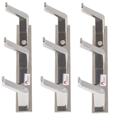 PROMIXO Stainless Steel 3 Pin (Pack of 3) Cloth Hanger for Wall, Hooks for Wall Heavy Duty, Wall hangings, Kitchen Accessories Items, Wall Hanger for Clothes, Clothes Hanging, Shirt Hanging.