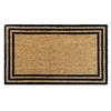ATMAH Natural Border Coir Doormat 35x60 cm Brown | Non Slip Dirt Trapper | Indoor & Covered Outdoor Entrance Mat view 1