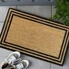 ATMAH Natural Border Coir Doormat 35x60 cm Brown | Non Slip Dirt Trapper | Indoor & Covered Outdoor Entrance Mat view 2