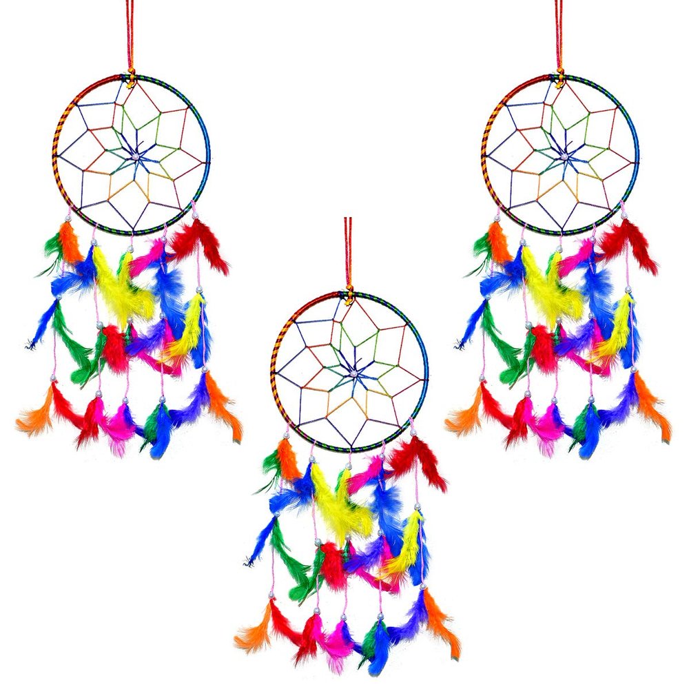 Reiki Crystal Products Dream Catcher for Wall Hanging Attract Positive Dreams Positive Thinking and Protections Pack of 3