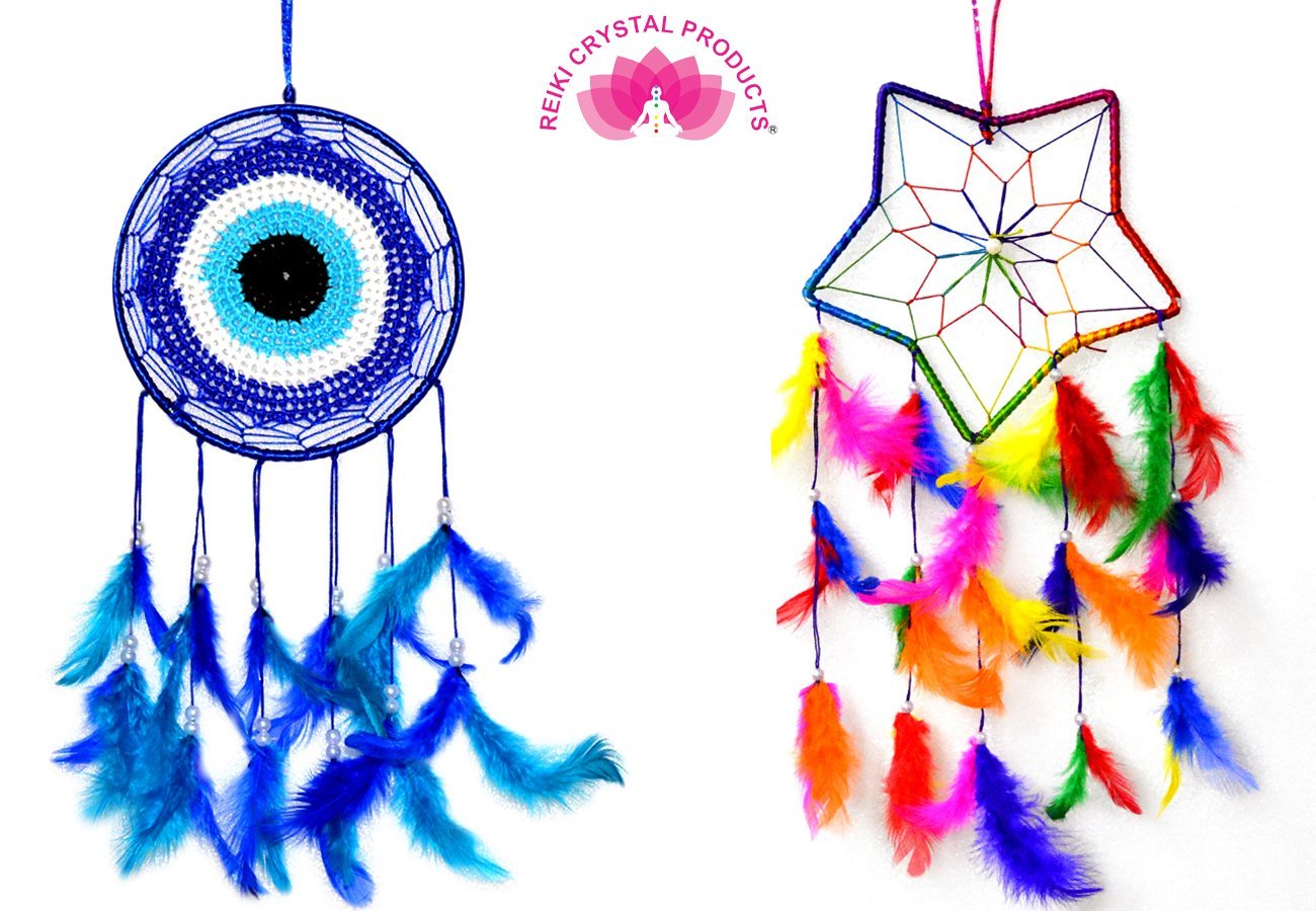 Reiki Crystal Products Dream Catcher Wall Hanging for Positive Energy and Protections - Pack of Combo 2 pc