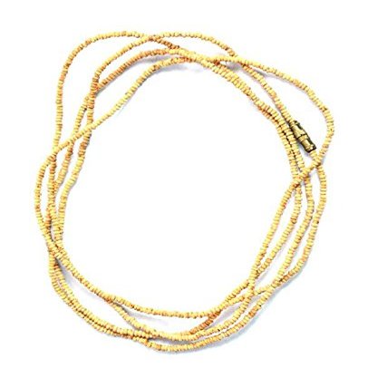 NavaHome Basics Original Tulasi Kanthi Mala (Neck bead) - Off White, Round, 35 cm, 2 mm to 3 mm, Tulsi