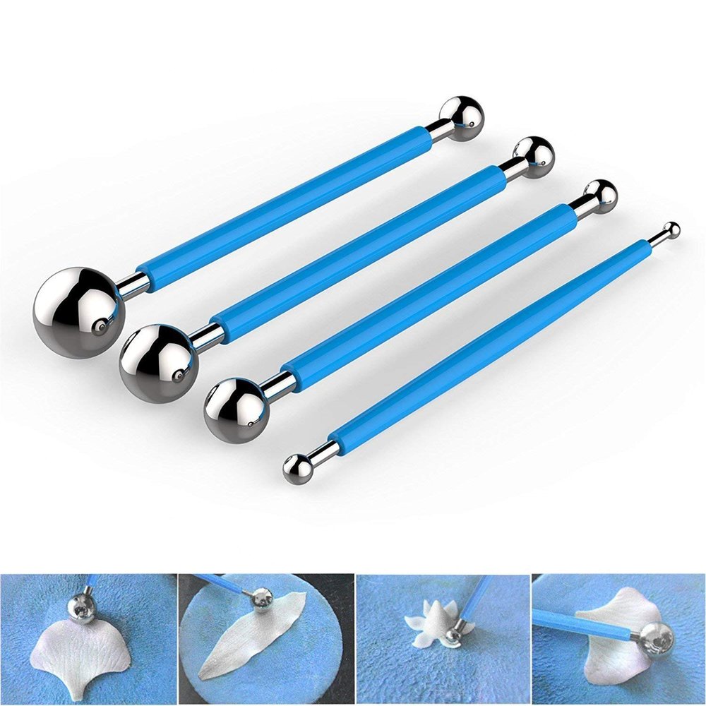 RKPM HOMES Fondant Tools Metal Ball Fondant Cake Decorating Sugarcraft Gumpaste Flower Modelling Mold 4pcs