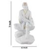 KRISHNAGALLERY1 Mrable Dust White Sai Baba Murti Statue for Pooja Sai Baba Murti Office Home Dcor Idol 6.5 Inches view 2