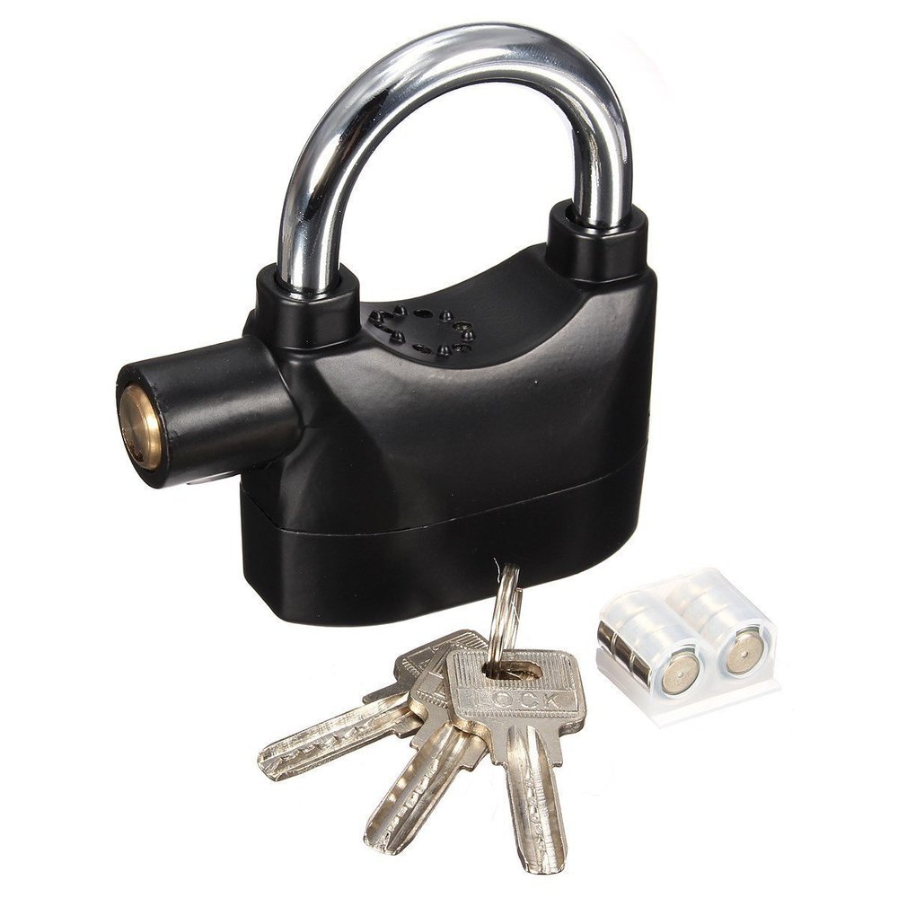 GION Electronic 110dB Alarm Padlock for Main Door/Bike/Bicycle/Office/Shop (Black)