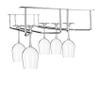 KEEPWELL Stainless steel Wine Glass Upside Down Glass Hanging Rack/Wine Glass Holder/Stemware Hanging Holder/Stemware Organizer for Pubs/Kitchen/Bars (Double Line) (15.5 IN LONG) view 1