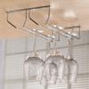KEEPWELL Stainless steel Wine Glass Upside Down Glass Hanging Rack/Wine Glass Holder/Stemware Hanging Holder/Stemware Organizer for Pubs/Kitchen/Bars (Double Line) (15.5 IN LONG) view 2