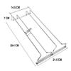 KEEPWELL Stainless steel Wine Glass Upside Down Glass Hanging Rack/Wine Glass Holder/Stemware Hanging Holder/Stemware Organizer for Pubs/Kitchen/Bars (Double Line) (15.5 IN LONG) view 3