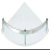 Spiry Clear Acrylic Glossy Finish Wall Mount Bathroom Corner Shelf ( Silver, 9x9 Inch). view 1