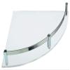 Spiry Clear Acrylic Glossy Finish Wall Mount Bathroom Corner Shelf ( Silver, 9x9 Inch). view 2