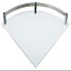 Spiry Clear Acrylic Glossy Finish Wall Mount Bathroom Corner Shelf ( Silver, 9x9 Inch). view 3