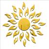 Wall1ders - Sun Golden Imported Cast 3D Wall Mirror Acrylic Stickers - (Large Size 2 Feet, 2 mm) view 1