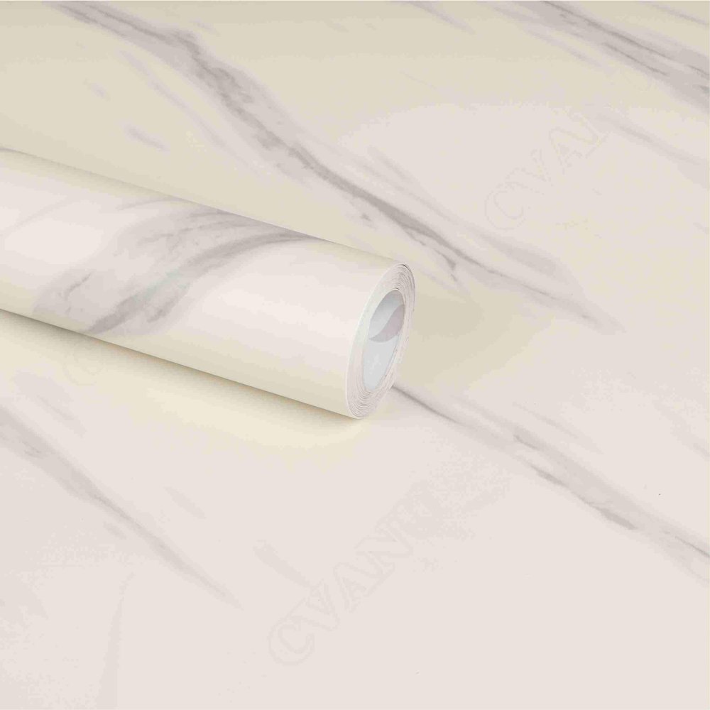 CVANU? White Granite Look Marble Gloss Film Vinyl Self Adhesive Counter Top Peel and Stick Door Wardrobe Desktop PVC Wall Papers Wall Decal (CV)382 12''x150''inch