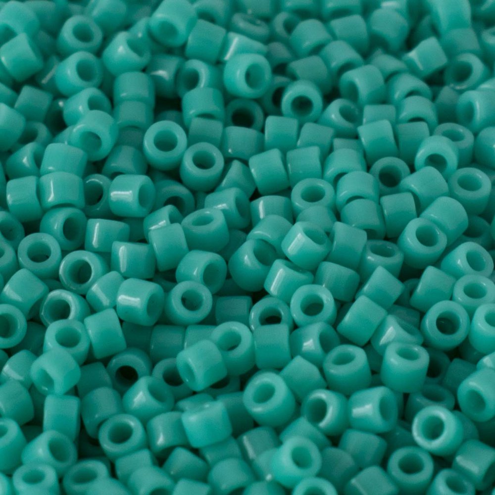 Miyuki Delica Bead 11/0, DB729 Opaque Turquoise Green 7.2 Gram, Imported Japanese Beads for Jewellery Making, Beading, Embroidery, Art and Craft