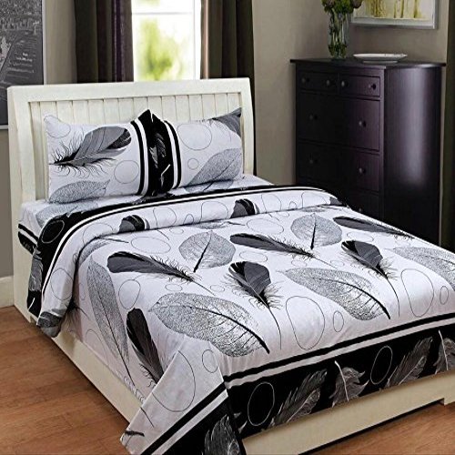 Ak Decor Store Glace Cottons Double Bedsheet,Set of 1 Bedsheet and 2 Pillow Covers-160 GMS